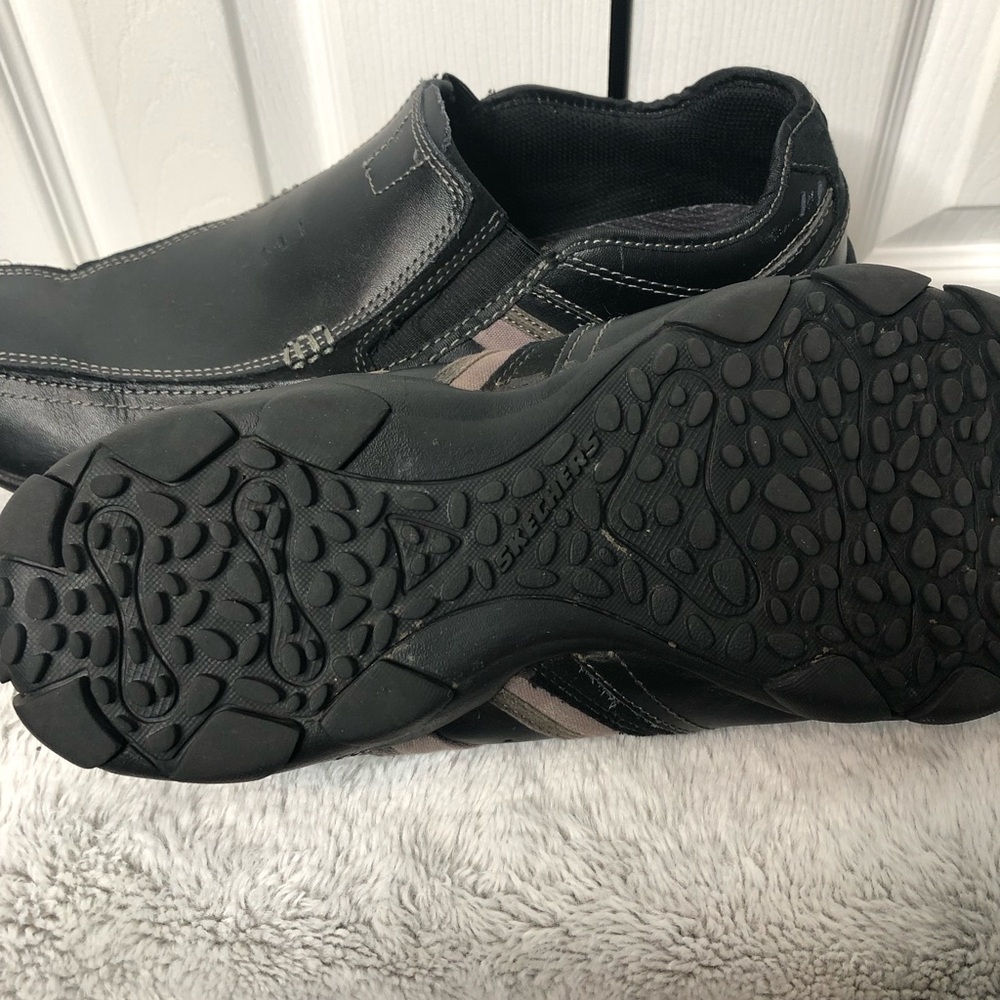 Skechers Black with tan stripe Slip-On Loafers, Men’s size 12 - Picture 7 of 7